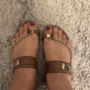 Brown Chain Strap Sandals